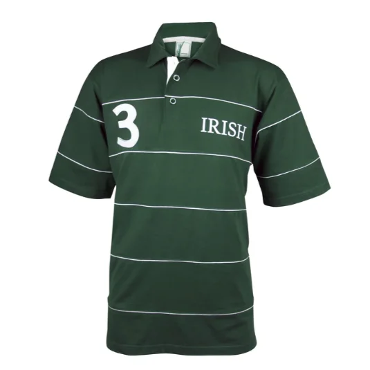 Men's summer golf polo shirt-The Irish Collection Green Piping Polo Shirt