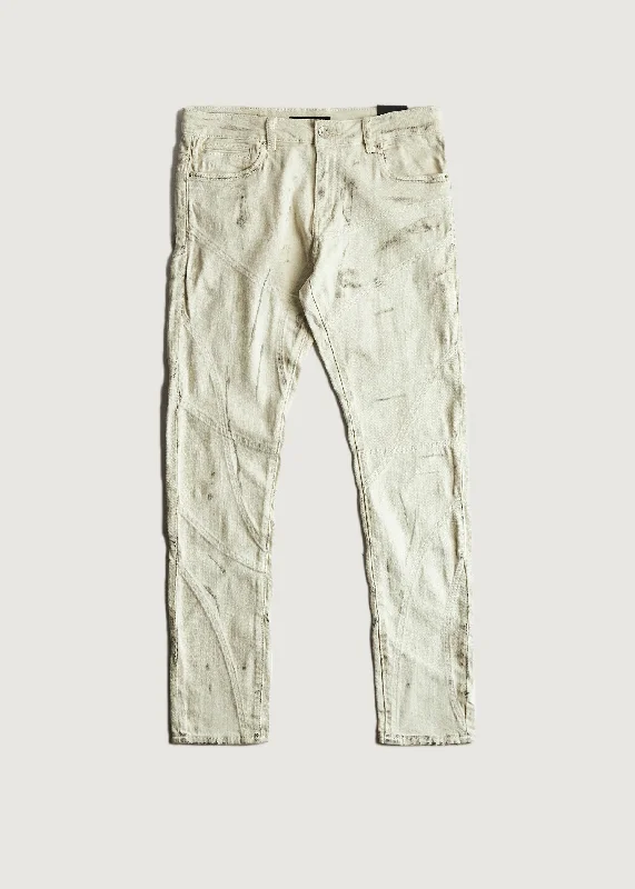 Men's sporty casual wear pants-Kellin Denim (Cream)