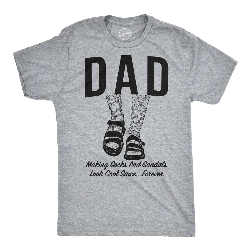 Men's hiking t-shirt-Dad Socks and Sandals Men's T Shirt