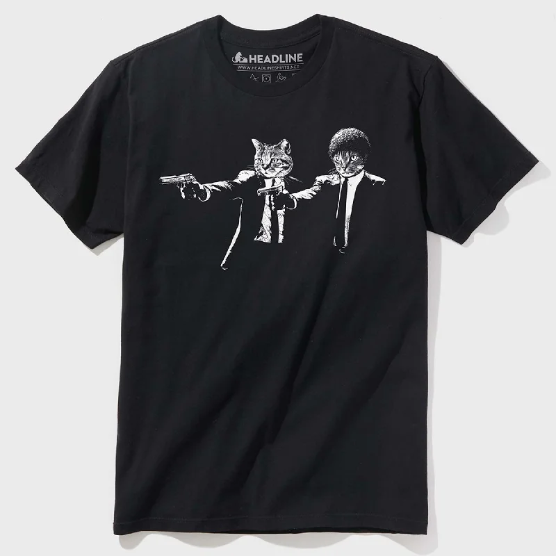 Men's anime t-shirt-Pulp Felines T-Shirt