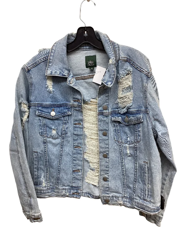 Men's summer windbreaker-Jacket Denim By Wild Fable In Blue Denim, Size: M