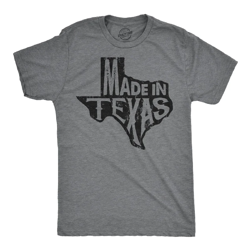 Men's trendy t-shirt-Made In Texas Men's T Shirt