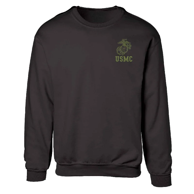 Men's classic sweatshirt-USMC Black Sweatshirt