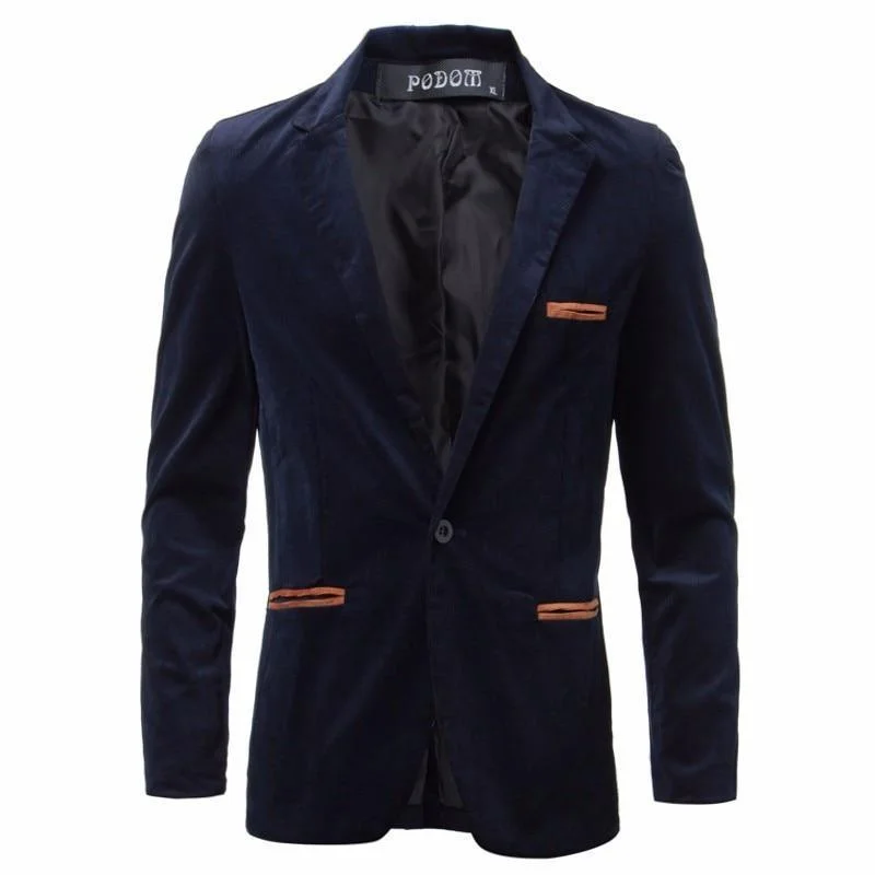 Men's performance leather jacket-Men's Blazer Slim Fit Casual Blazer