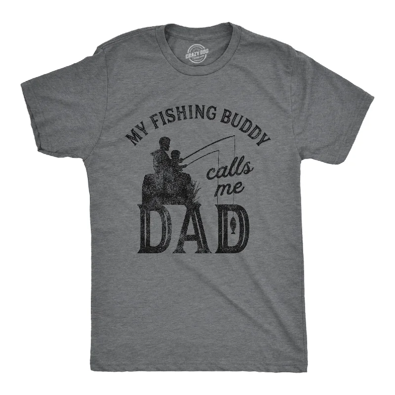 Men's cotton t-shirt-My Fishing Buddy Calls Me Dad Men's T Shirt