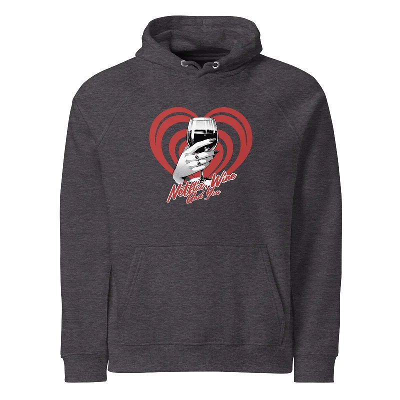 Men's gym-ready hoodie-Wine Love Graphic  Eco Raglan Hoodie