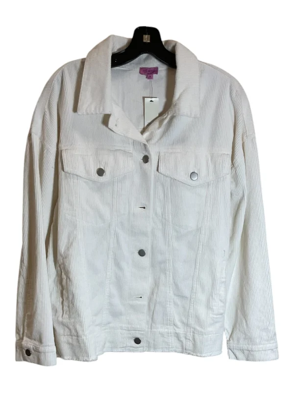 Men's eco-conscious raincoat-Jacket Shirt By Miami In White, Size: M