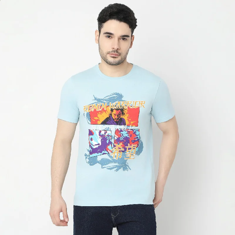 Men's surf t-shirt-Regular Fit Graphic T-Shirt