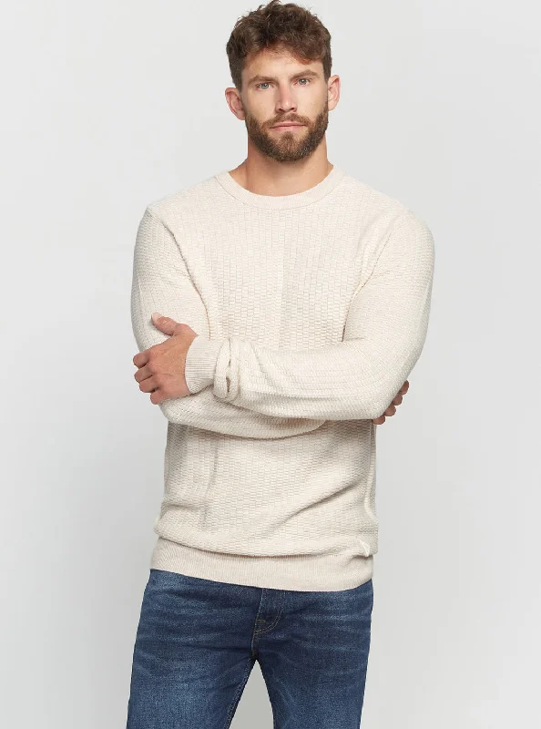 Men's high-performance sweatshirt-Eco White Paco Wool Jumper