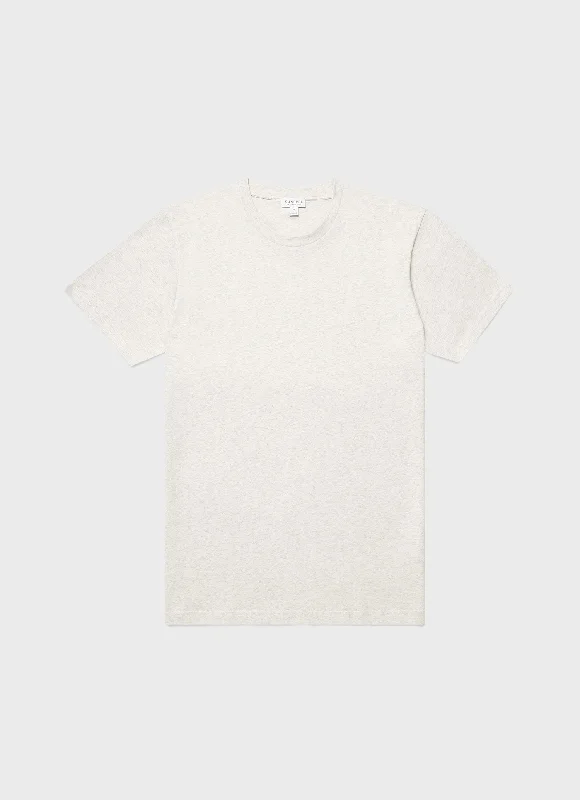 Men's plain t-shirt-Men's Riviera T-shirt in Archive White Melange