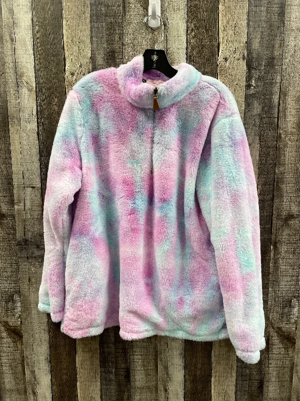 Men's summer field jacket-Jacket Fleece By Pink Lily In Tie Dye Print, Size: L