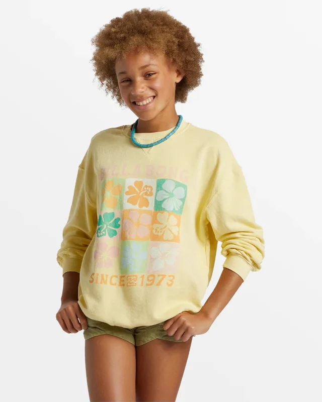 Men's moisture-wicking sweatshirt-Girl's (6-14) Making Waves Crewneck Sweatshirt