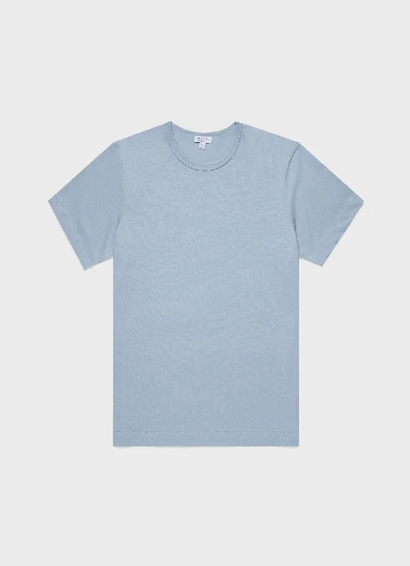 Men's fishing t-shirt-Men's Single Jersey T-shirt in Blue Mist