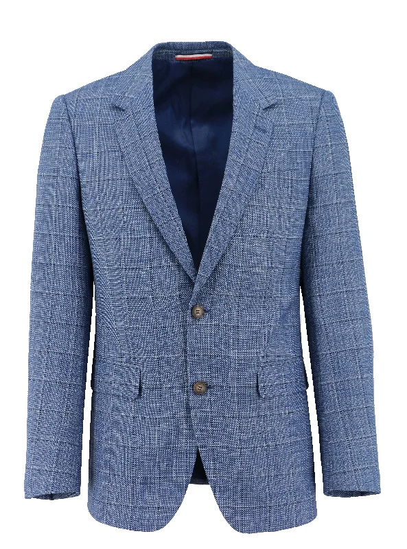 Men's modern anorak-Daniel Hechter Blue Check Jacket