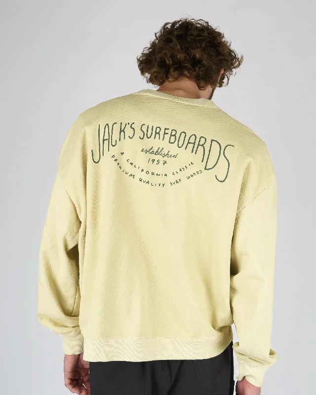 Men's pajama sweatshirt-Crescent Heavyweight Crewneck - Yellow