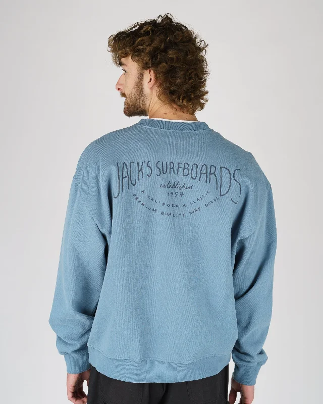 Men's festival sweatshirt-Crescent Heavyweight Crewneck - Blue