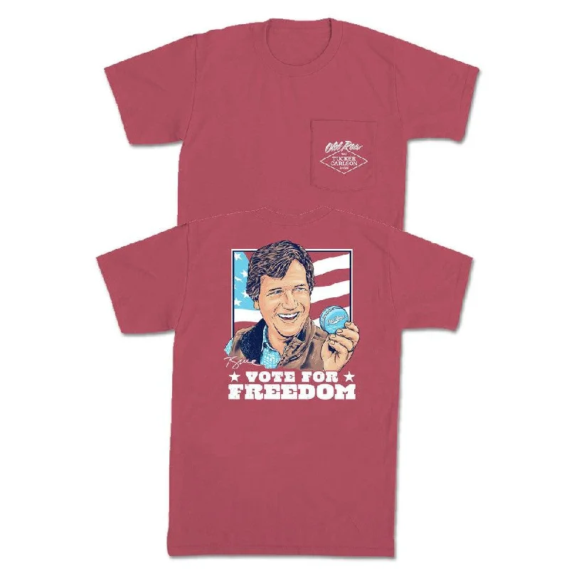 Men's tech t-shirt-Tucker Vote For Freedom Pocket Tee