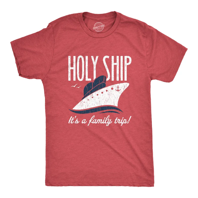 Men's soft t-shirt-Holy Ship It's A Family Trip Men's T Shirt