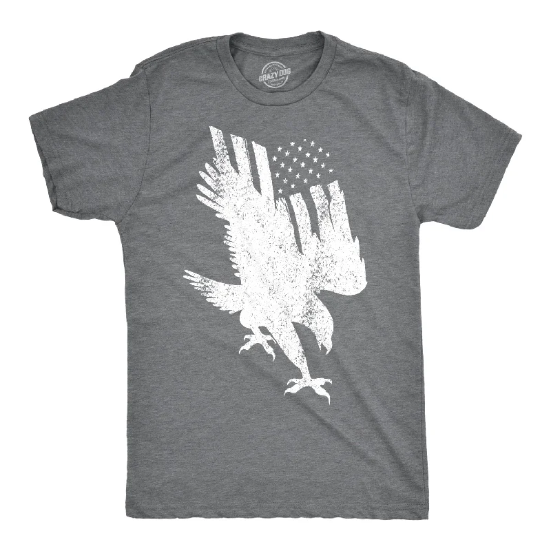 Men's baseball t-shirt-Flag Into Eagle Men's T Shirt