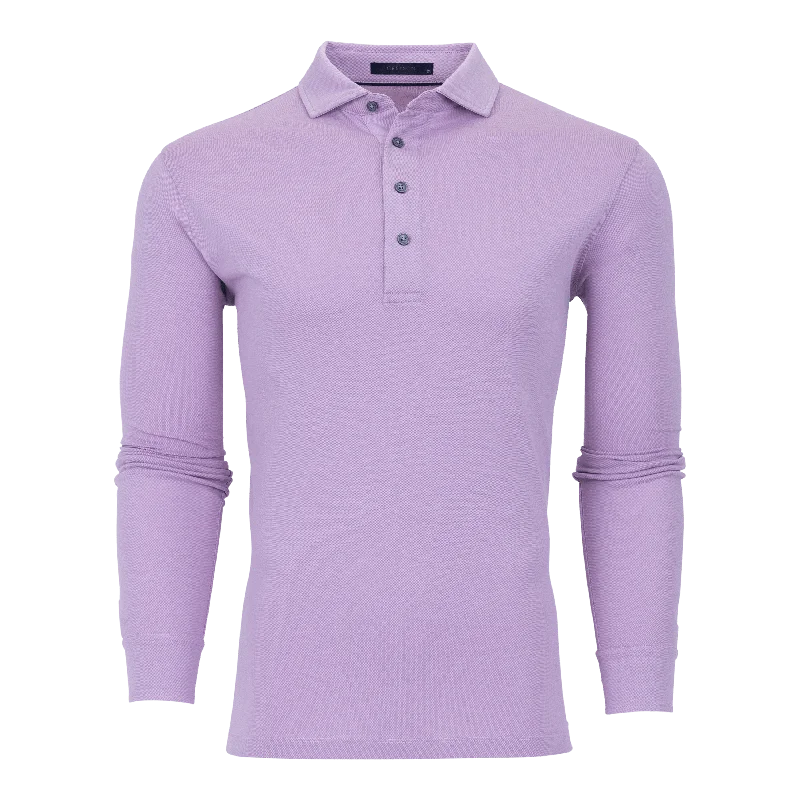 Men's quick-dry office wear polo shirt-Omaha Long Sleeve Polo (Willowherb)