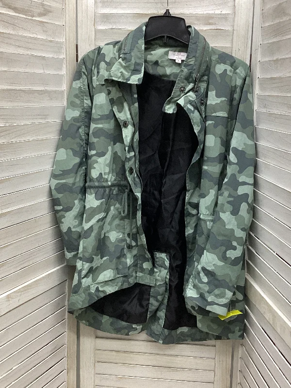 Men's non-iron trench coat-Jacket Windbreaker By New Directions In Camouflage Print, Size: S