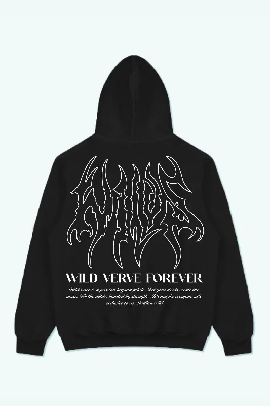 Men's quick-dry hoodie-WILDS FLAME "PREMIUM" HOODIE (BLACK)