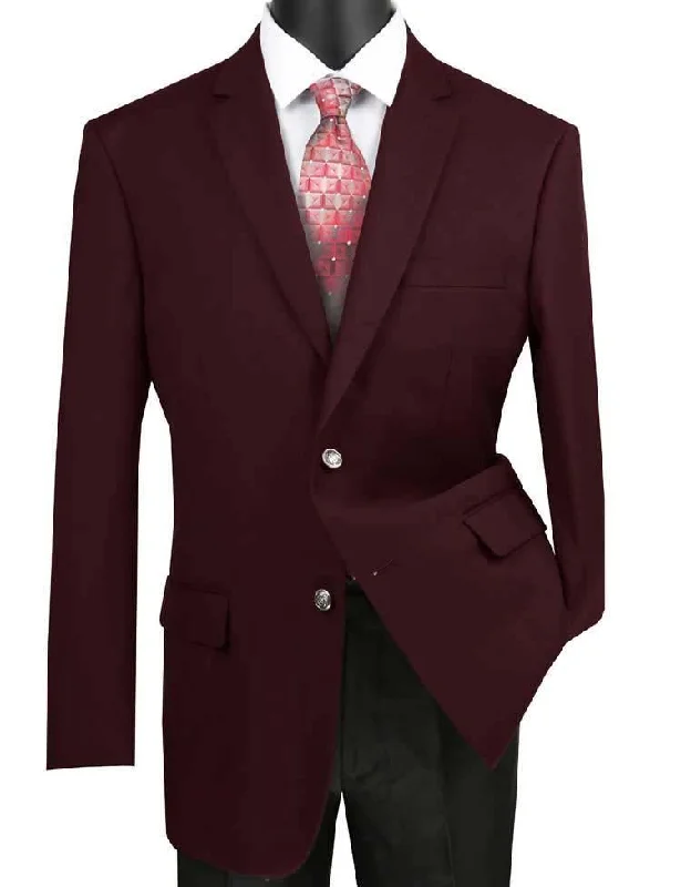 Men's naturally breathable jacket-Men's Blazer Regular Fit Color Burgundy