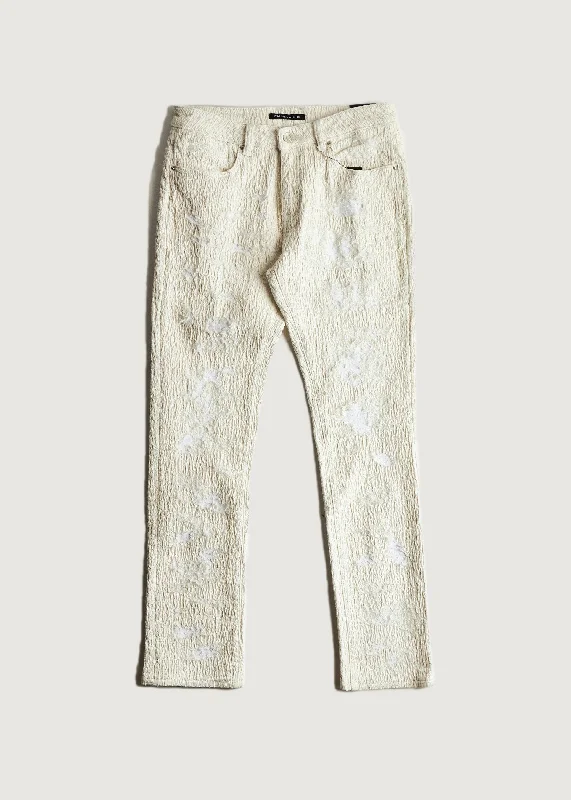 Men's weather-resistant casual pants-Gerard Boro Straight Denim (Off White)