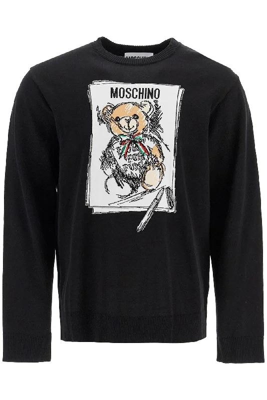 Men's sleep sweatshirt-Moschino Men's Teddy Bear Pullover