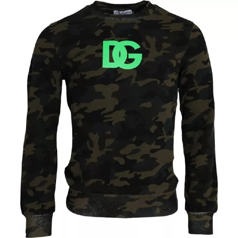 Men's must-have sweater-Dolce & Gabbana Camouflage Crew Neck Pullover Men's Sweater (Pre-Owned)