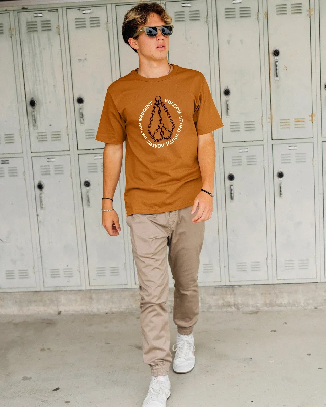 Men's concert t-shirt-Circle Stone Short Sleeve Tee - Chestnut Brown