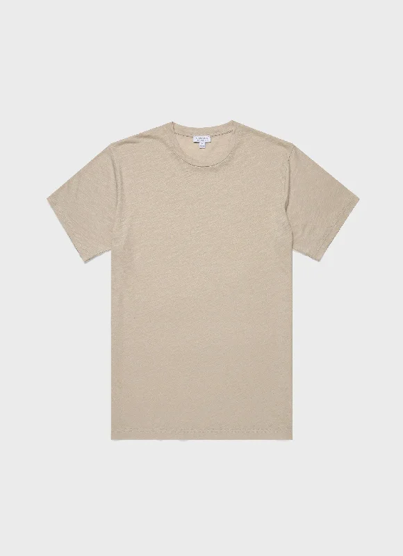 Men's sustainable t-shirt-Men's Cotton Linen T-shirt in Ash Grey