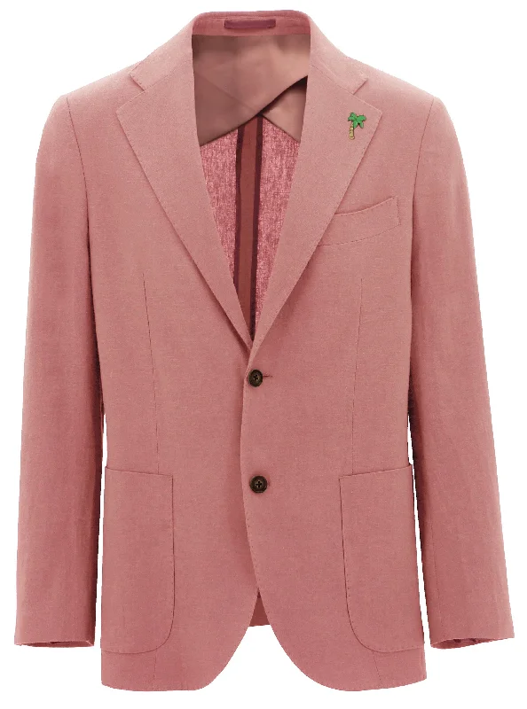 Men's tech-inspired raincoat-Christian Brookes Linen Blend Pink Jacket