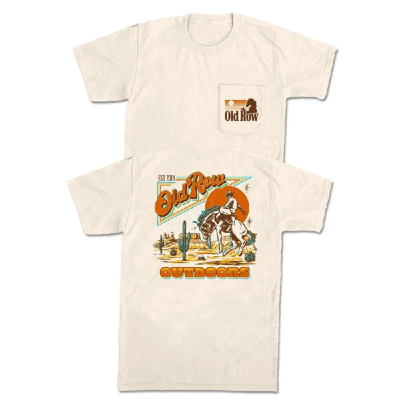 Men's printed t-shirt-Old Row Outdoors Banquet Cowboy Pocket Tee