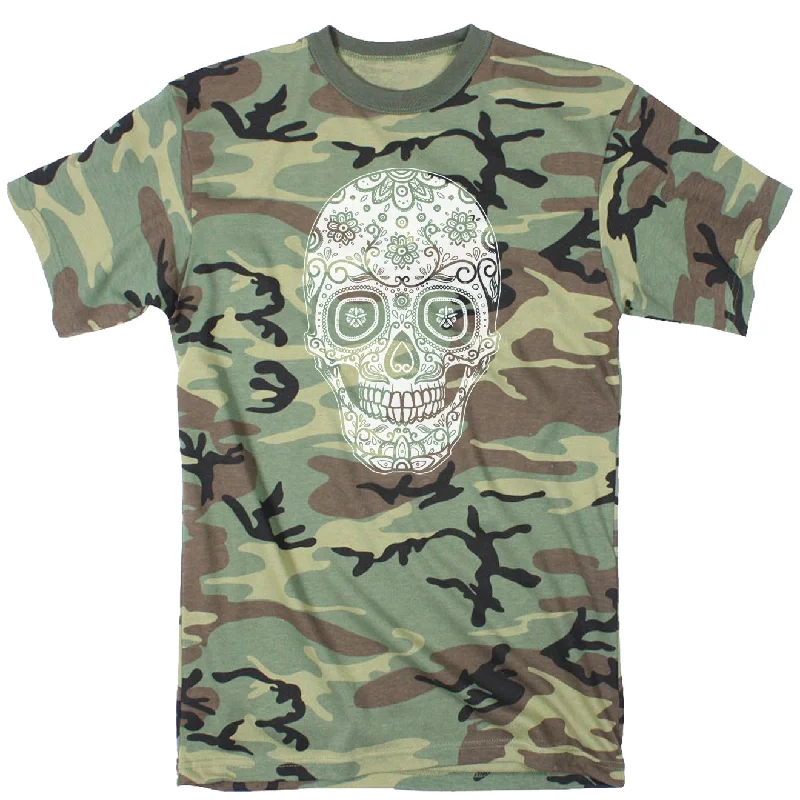 Men's sci-fi t-shirt-Sugar Skull Men's T Shirt