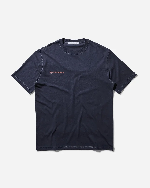 Men's basic t-shirt-Men's Logo T-Shirt Washed Navy