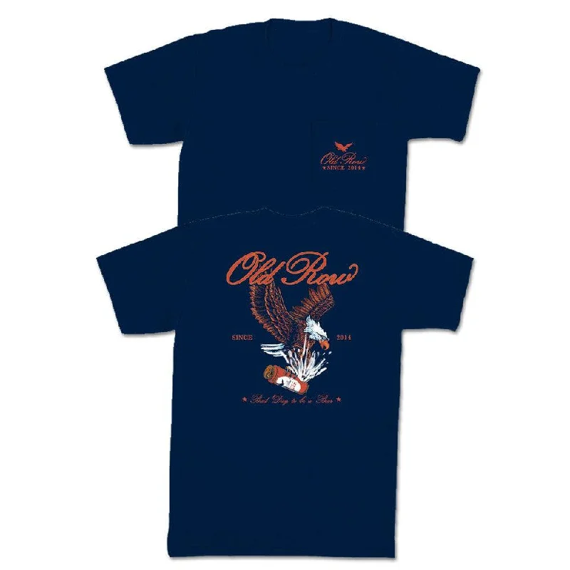 Men's varsity t-shirt-The Eagle Beer Pocket Tee