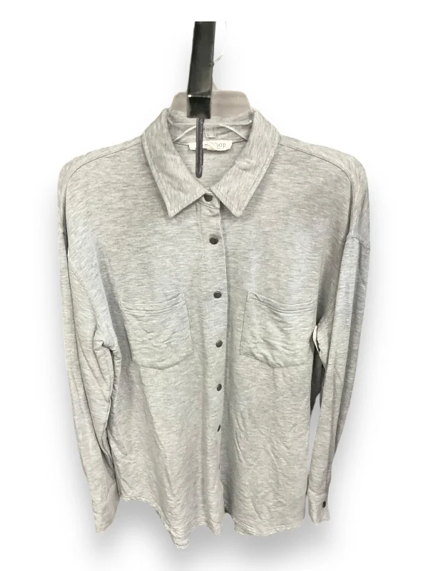 Men's modern softshell jacket-Jacket Shirt By Workshop In Grey, Size: M