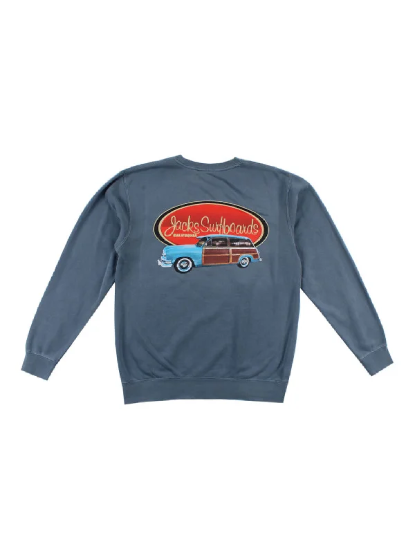 Men's recycled fabric sweatshirt-Country Squire Pigment Crew Neck Pullover