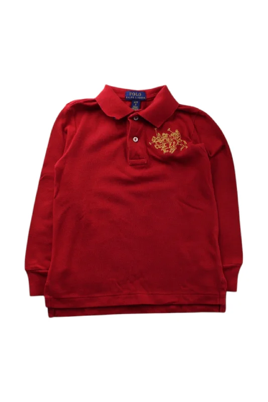 Men's comfortable office polo shirt-Polo Ralph Lauren Long Sleeve Polo, Size 3T