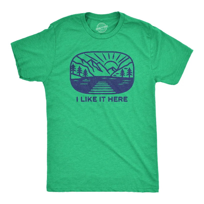 Men's ethical t-shirt-I Like It Here Men's T Shirt