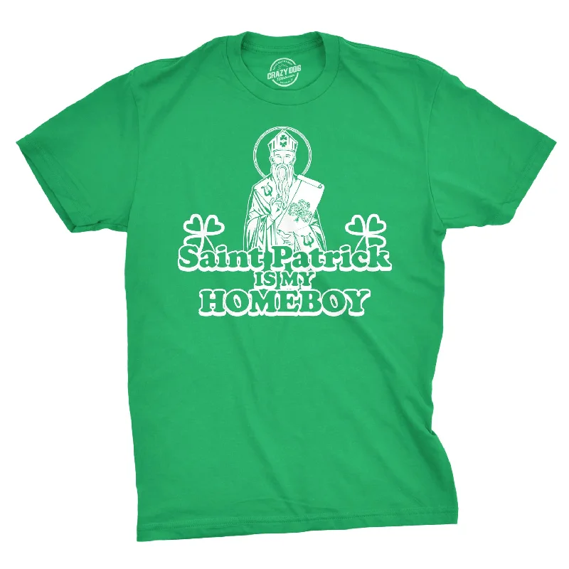 Men's moisture-wicking t-shirt-St. Patrick Is My Homeboy Men's T Shirt