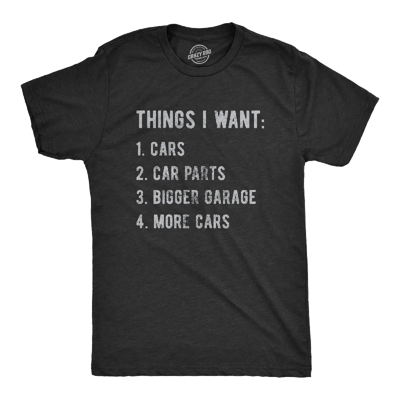 Men's anime t-shirt-Car Things I Want Men's T Shirt