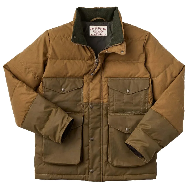 Men's performance fleece jacket-Filson Down Cruiser Dark Tan