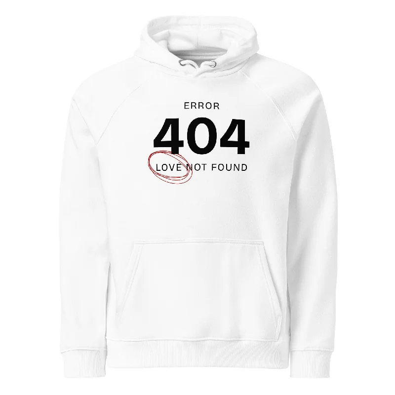 Men's ultra-comfortable hoodie-404 Love Not Found Graphic Eco Raglan Hoodie