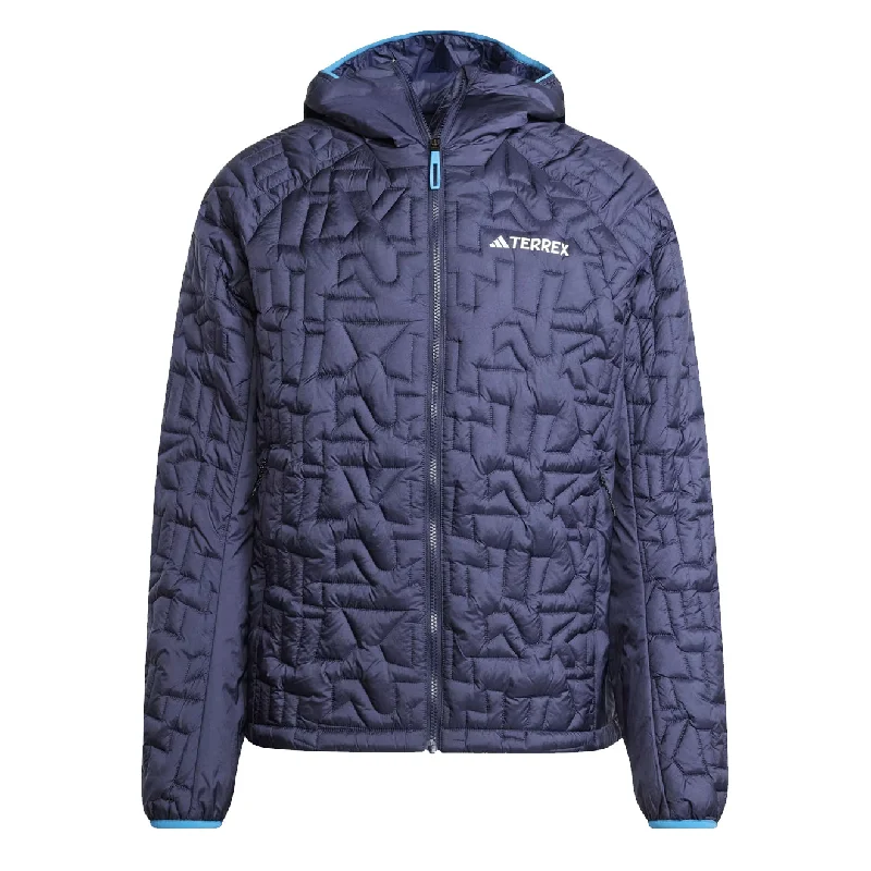 Men's adventure-ready windbreaker-Adidas Terrex Xperior Primaloft Loose Fill Insulated Hooded Jacket Shadow Navy