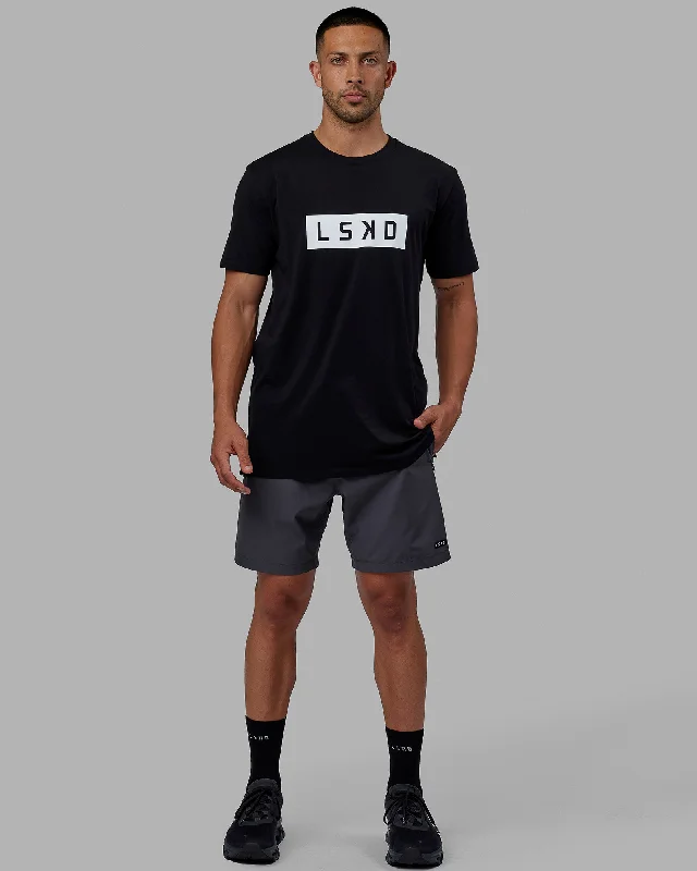 Men's pocket t-shirt-Strength FLXCotton Tee - Black-White