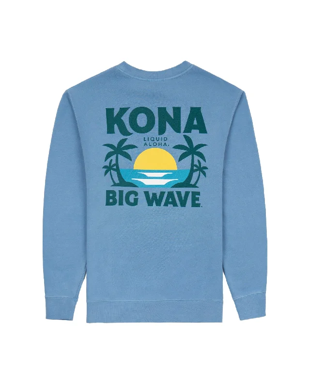 Men's breathable sweatshirt-Kona x Jack's "Liquid Aloha" Pigment Crewneck