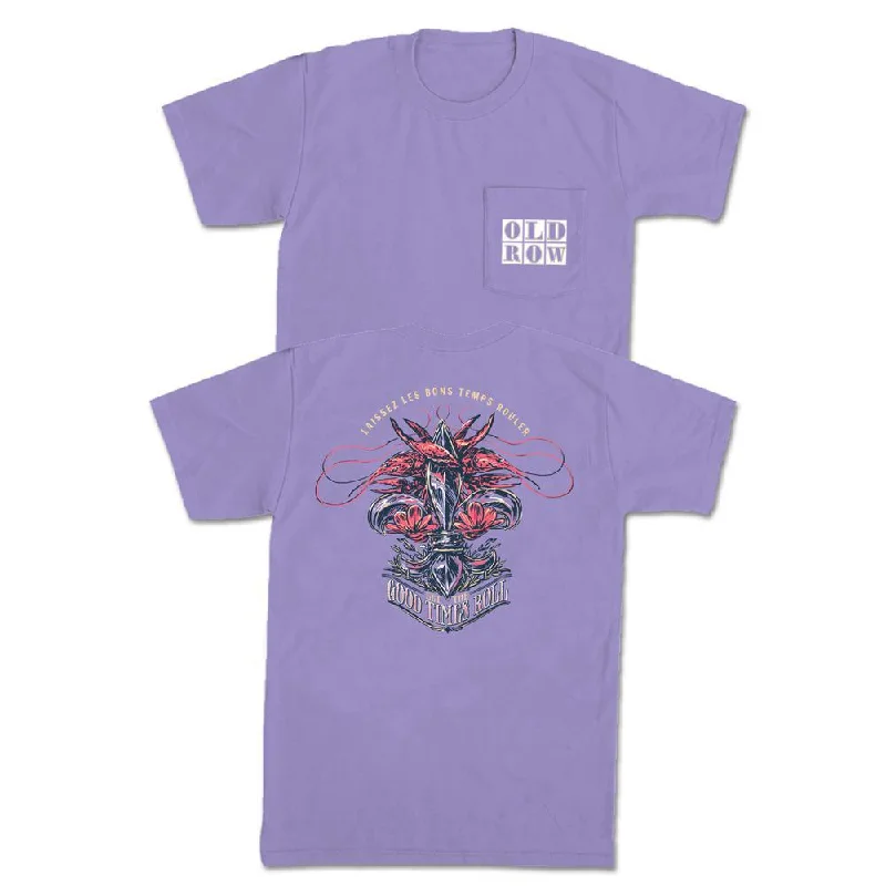 Men's stylish t-shirt-Mardi Gras Good Times Roll Pocket Tee