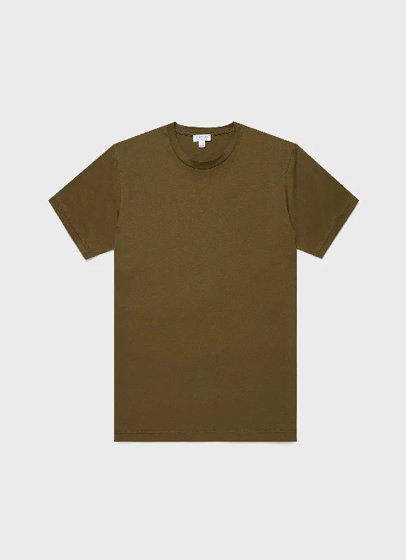 Men's movie t-shirt-Men's Riviera Midweight T-shirt in Olive Green